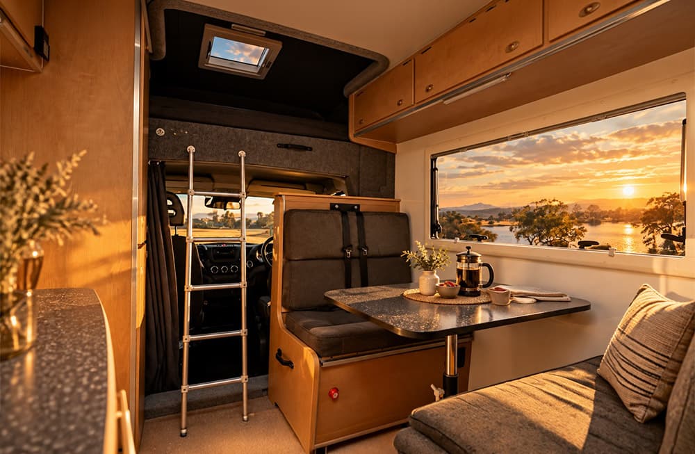 Inside the motorhome
