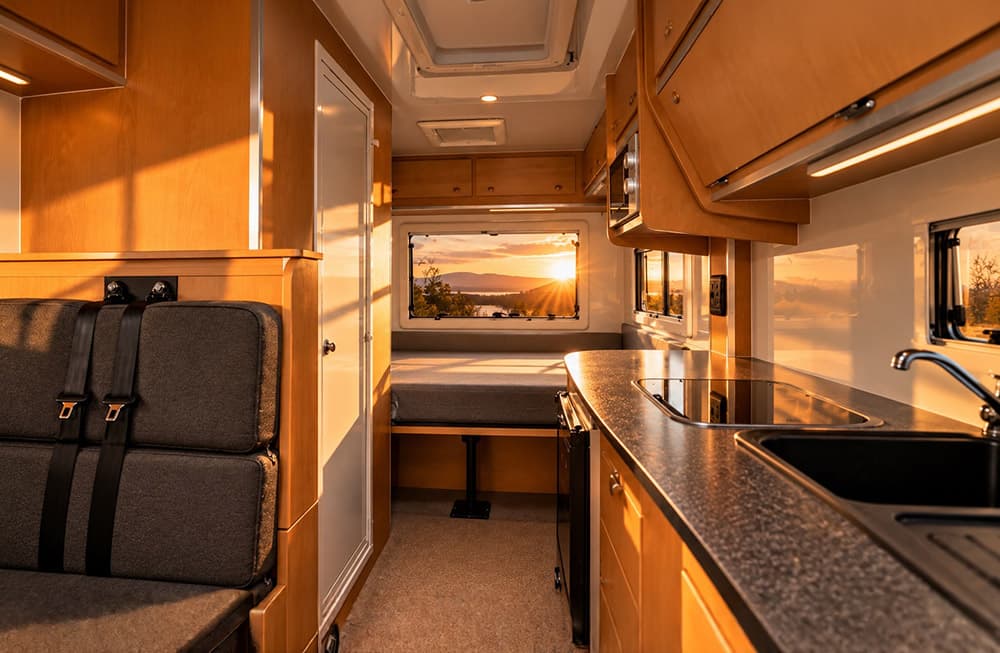 The motorhome bedroom